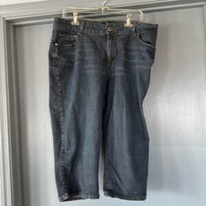 Lee Riders No Gap Waist Denim Women's sz 18W Capri Jeans Flap Pockets